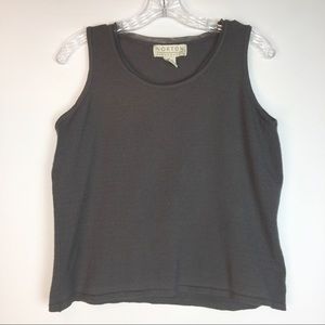 Norton McNaughton Gray Top with sheer accents